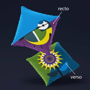 Coussin Velours Mésange - Fanny Delqué