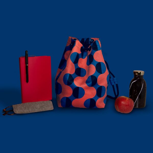 Petit sac marin Ondulations Bleu Rouge – Image 2